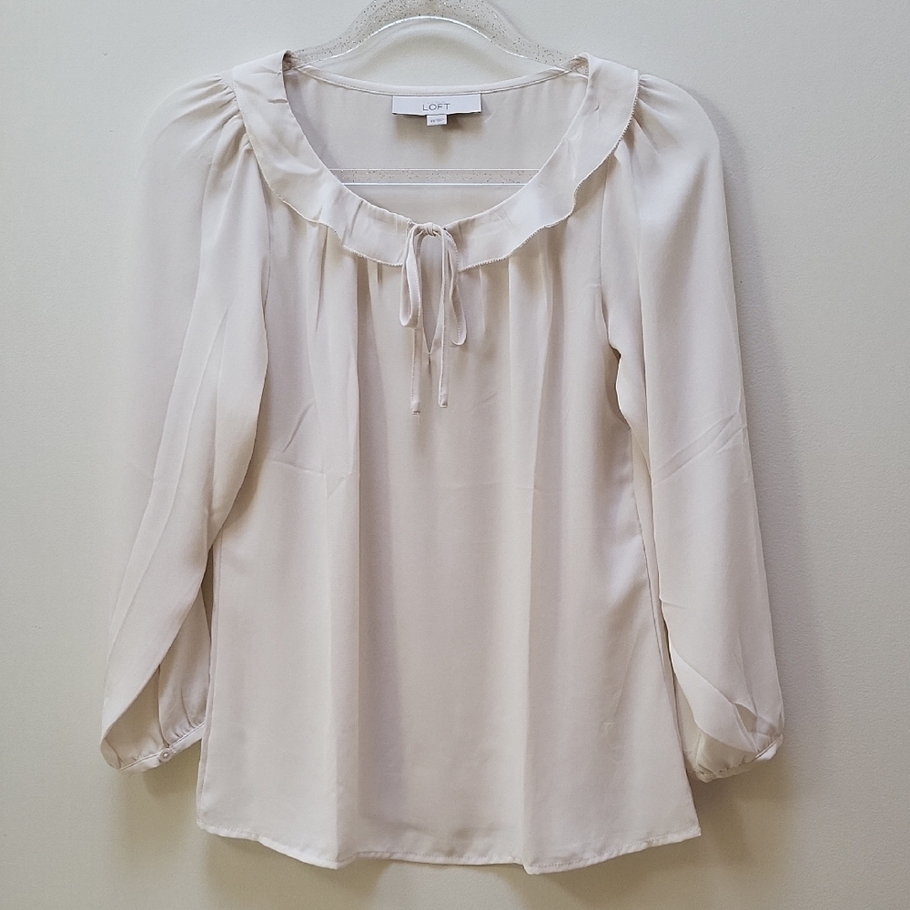 LOFT Cream Blouse, XS